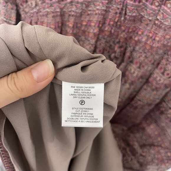 Joie Midi Dress $448 Alquina Silk in Anise Flower Multi Blouson Sleeves 0X NWT - Picture 11 of 11